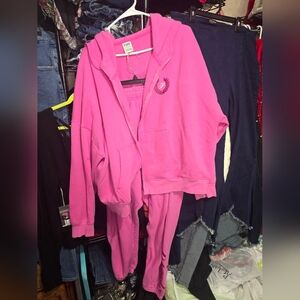 PINK Victorias Secret Hot Pink Jogger Set Xxl